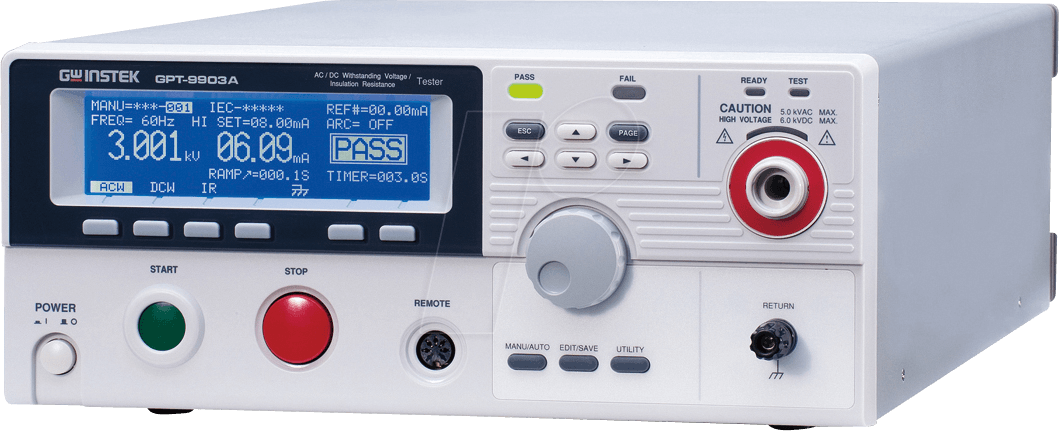 GPT-9903A - Sicherheitstester GPT-9903A, 500 VA AC/DC, Isolationsmessung von GW-INSTEK