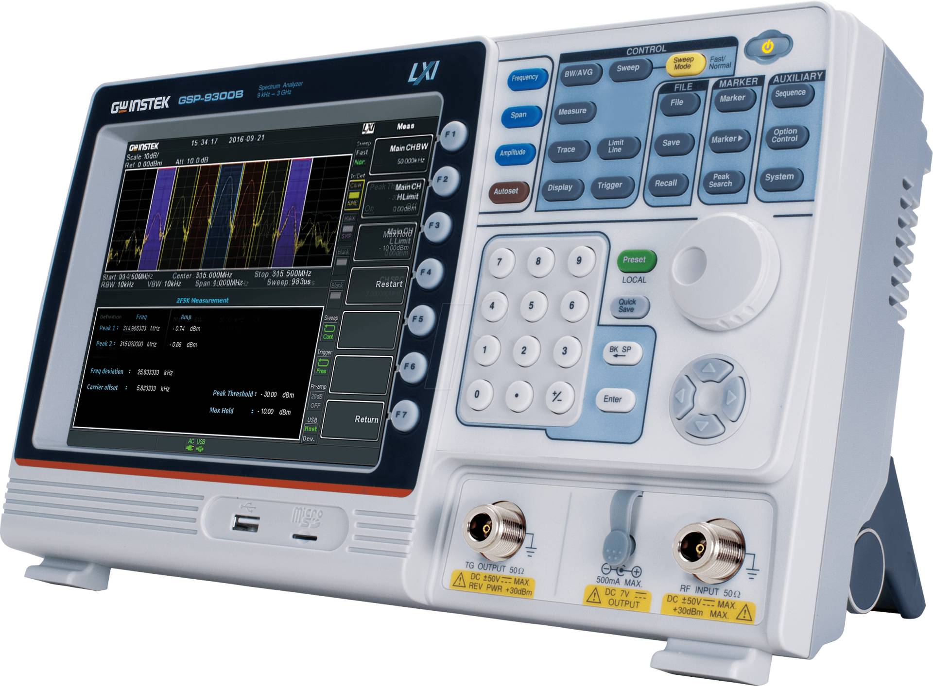 GSP-9300BTG - Spektrumanalysator GSP-9300BTG, 3000 MHz, USB, RS-232, TG von GW-INSTEK