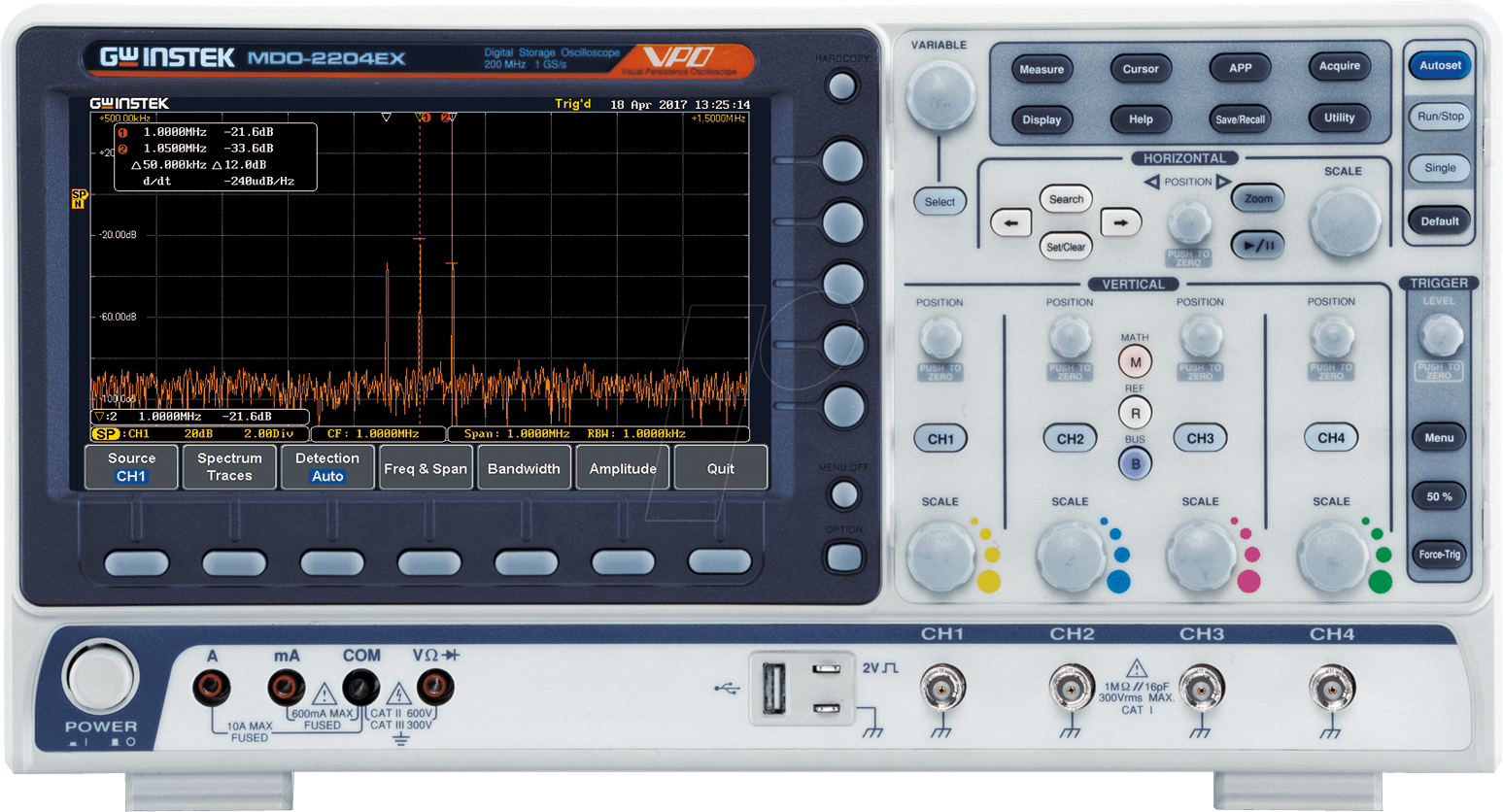 MDO-2204EX - Mixed-Domain-Oszilloskop MDO-2204EX, 200 MHz, 4 Kanäle von GW-INSTEK