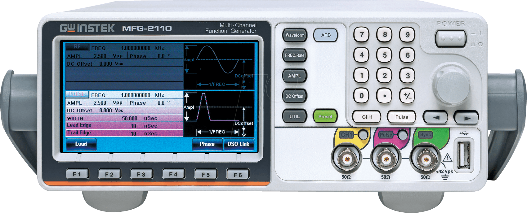 MFG-2110 - Funktionsgenerator, arbiträr, 1 Kanal, 1 µHz … 10 MHz von GW-INSTEK