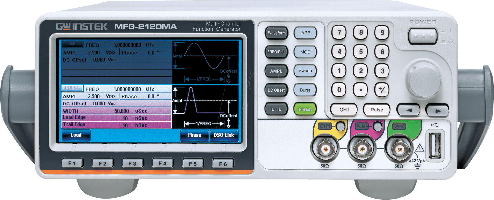 MFG-2120MA - Funktionsgenerator, arbiträr, 1 Kanal, 1 µHz … 20 MHz, Power Amp von GW-INSTEK