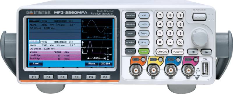 MFG-2260MFA - Funktionsgenerator, arbiträr, 2 Kanäle, 60 MHz, RF 160 MHz von GW-INSTEK