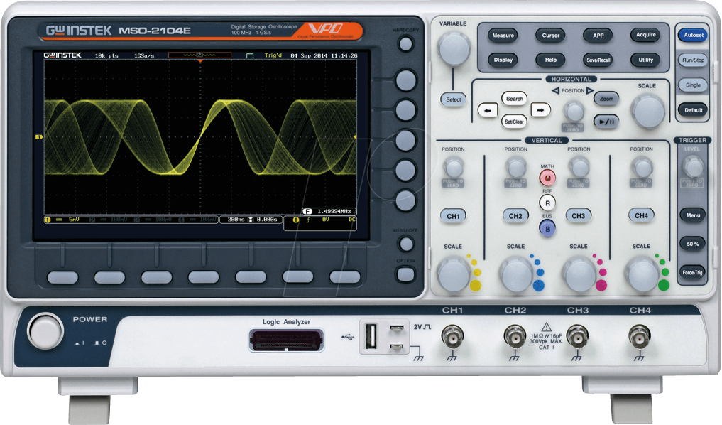 MSO-2102E - Mixed-Signal-Oszilloskop MSO-2102E, 100 MHz, 2 Kanäle von GW-INSTEK