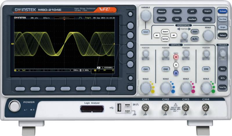 MSO-2104E - Mixed-Signal-Oszilloskop MSO-2104E, 100 MHz, 4 Kanäle von GW-INSTEK