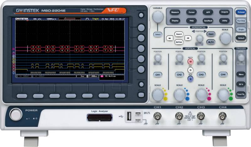 MSO-2204E - Mixed-Signal-Oszilloskop MSO-2204E, 200 MHz, 4 Kanäle von GW-INSTEK