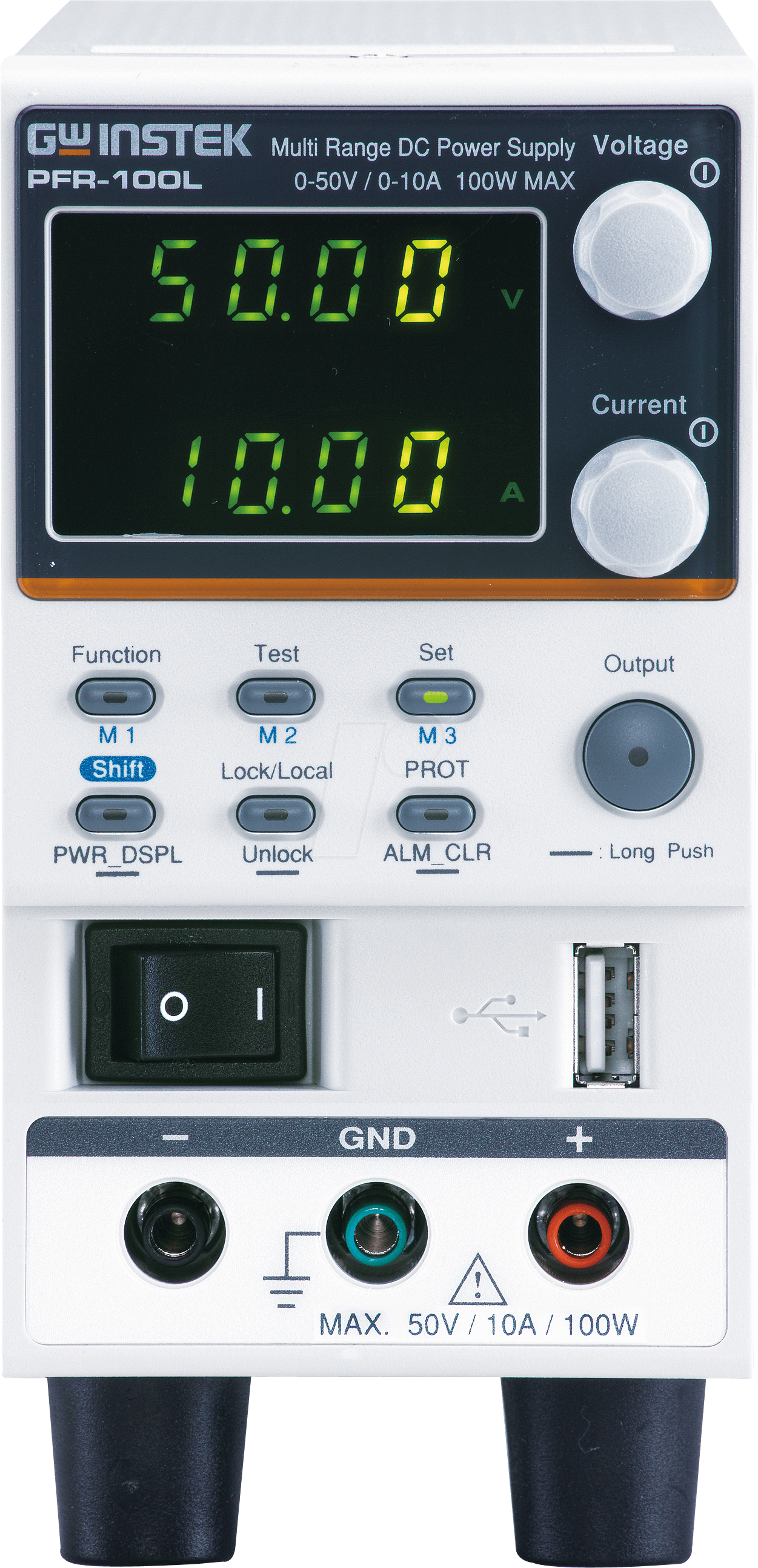 PFR-100LGP - Labornetzgerät, 0 - 50 V, 0 - 10 A, lüfterlos, LAN, GPIB von GW-INSTEK