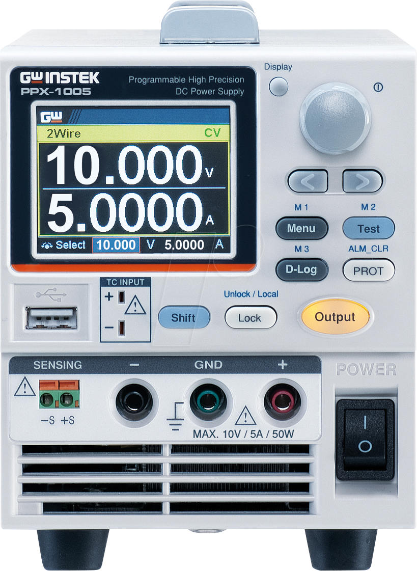 PPX-1005 EU - Labornetzgerät, 0 - 10 V, 0 - 5 A, programmierbar, LAN von GW-INSTEK