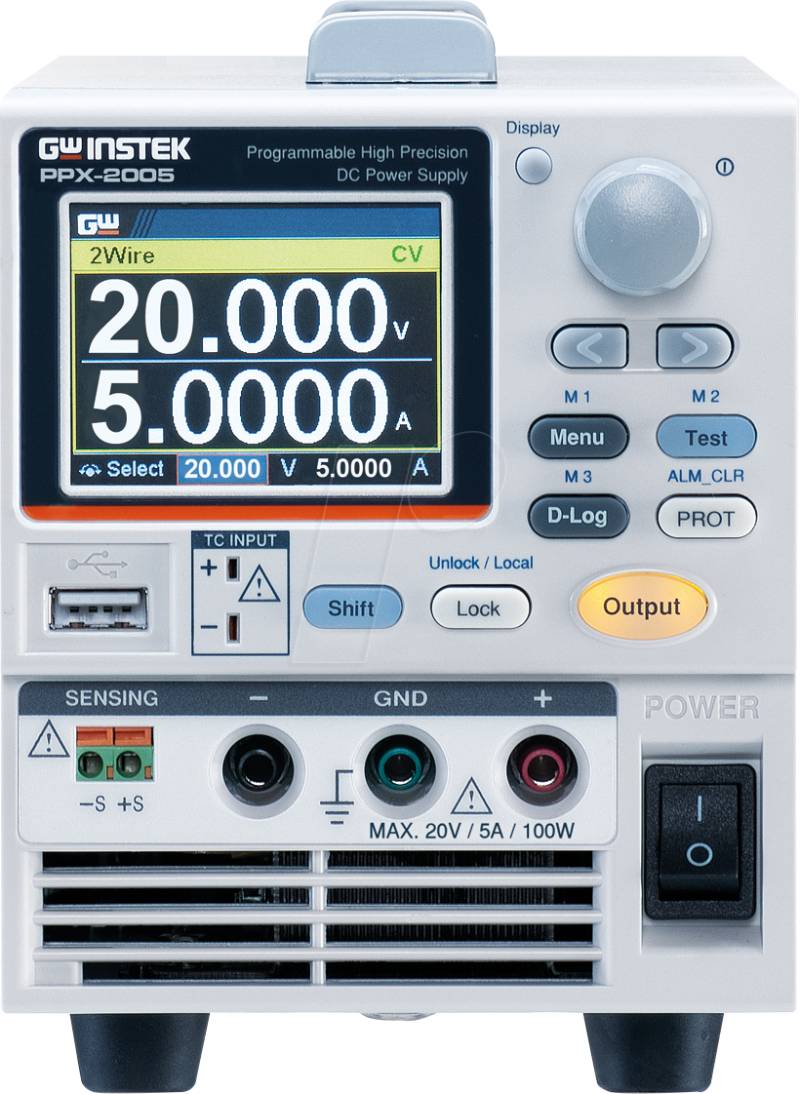 PPX-2005 EU - Labornetzgerät, 0 - 20 V, 0 - 5 A, programmierbar, LAN von GW-INSTEK