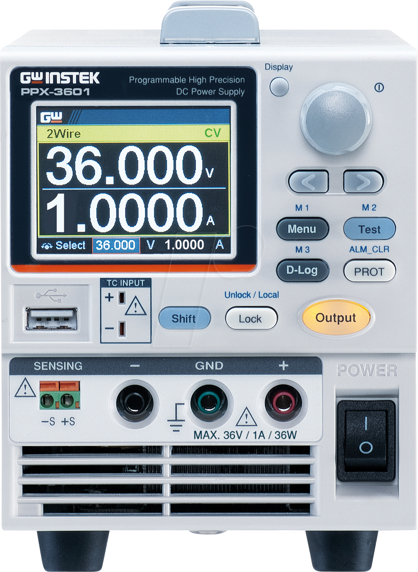 PPX-3601 EU - Labornetzgerät, 0 - 36 V, 0 - 1 A, programmierbar, LAN von GW-INSTEK