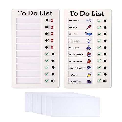 GWAWG 2 Stück Checkliste Memo Board Chores Chart To Do Liste Abwischbar mit 6 Austauschbaren Blanko Papier für Kinder Erwachsene Familie Schule GWAWG 2 Stück Checkliste Memo Board Chores Chart To Do Liste Abwischbar mit 6 Austauschbaren Blanko Papier für Kinder Erwachsene Familie Schule von GWAWG
