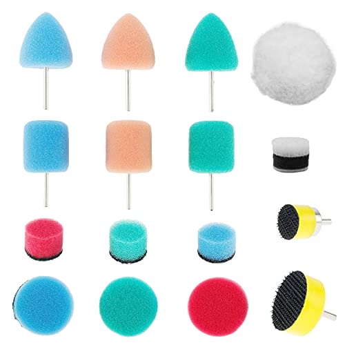 16pcs Polierschwamm Set Verschiedene Größen Mini Polierpads Weich Bußgeld Mini Polieraufsatz Akkuschrauber für Autoscheinwerfer Nebelscheinwerfer Bremslichter Türgriffe Glaskratzer 16pcs Polierschwamm Set Verschiedene Größen Mini Polierpads Weich Bußgeld Mini Polieraufsatz Akkuschrauber für Autoscheinwerfer Nebelscheinwerfer Bremslichter Türgriffe Glaskratzer von GWCYMYD