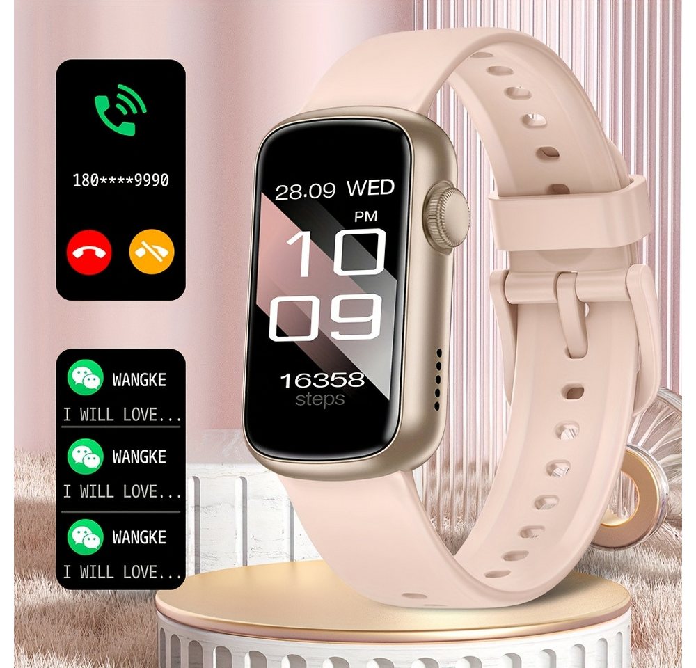 GWENLAND Fur Damen Herren mit Voll-Touchscreen, Fitness-Tracker Smartwatch (1.46 cm, Andriod iOS), mit Kalorien- & Schrittzähler Anrufbenachrichtigungen IP68 Wasserdicht von GWENLAND