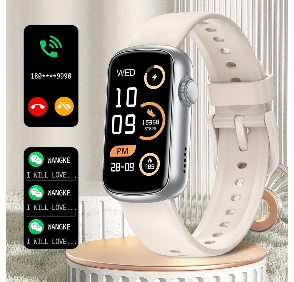 GWENLAND Fur Damen Herren mit Voll-Touchscreen, Fitness-Tracker Smartwatch (1.46 cm, Andriod iOS), mit Kalorien- & Schrittzähler Anrufbenachrichtigungen IP68 Wasserdicht von GWENLAND