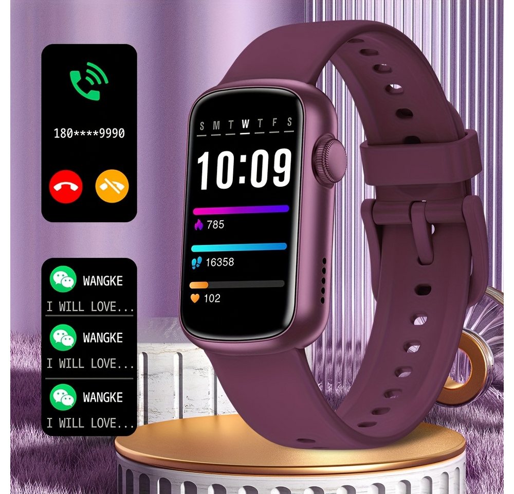 GWENLAND Fur Damen Herren mit Voll-Touchscreen, Fitness-Tracker Smartwatch (1.46 cm, Andriod iOS), mit Kalorien- & Schrittzähler Anrufbenachrichtigungen IP68 Wasserdicht von GWENLAND