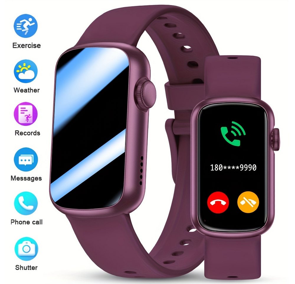 GWENLAND für Fitnessbegeisterte mit Voll-Touchscreen SMS-Benachrichtigungen, Smartwatch (1.46 cm, Andriod iOS), mit Kabelose Anrufe Wasserdicht 150mAh Lange Akulaufzeit USB Aufladbar von GWENLAND