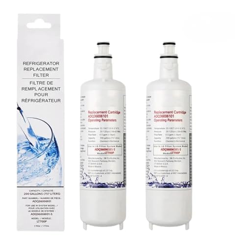 Kühlschrank-Wasserfilter, Kompatibel Mit LG, LT700P ADQ36006101 LFX28968ST LFXS30766S, Kompatibel Mit Kenmore 9690 469690, Kühlschrank-Wasserfilter(2pcs) von GWMCKZOK