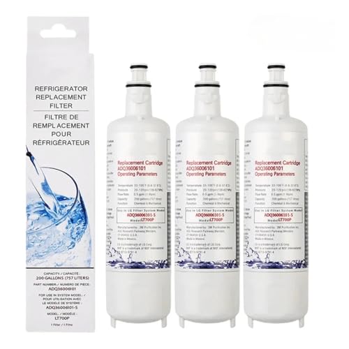 Kühlschrank-Wasserfilter, Kompatibel Mit LG, LT700P ADQ36006101 LFX28968ST LFXS30766S, Kompatibel Mit Kenmore 9690 469690, Kühlschrank-Wasserfilter(3Pcs) von GWMCKZOK