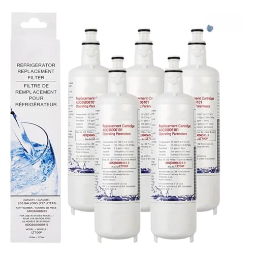 Kühlschrank-Wasserfilter, Kompatibel Mit LG, LT700P ADQ36006101 LFX28968ST LFXS30766S, Kompatibel Mit Kenmore 9690 469690, Kühlschrank-Wasserfilter(5Pcs) von GWMCKZOK