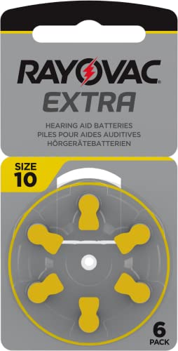 Rayovac Hörgeräte Batterien Nr. 10 Zink Air Extra Advanced 105mAh - 6er Blister (Nr. 10 Extra Advanced 6er Blister, 1x) von GWS-POWERCELL