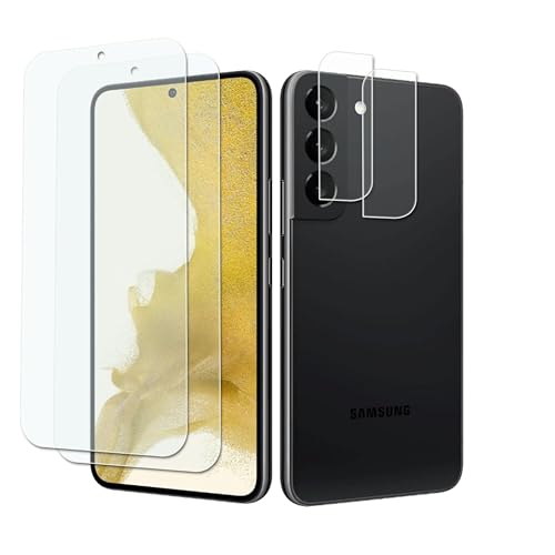 【2+2 Stück】Display Display Glasschutz Kompatibel für Samsung Galaxy S22,Anti Scratch 9 Härte Hochauflösende Displayschutzfolie - Transparent von GXAYZ