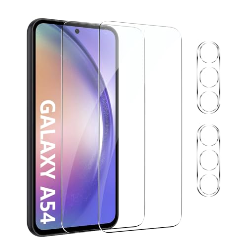 【2+2 Stück】Schutzfolie Kompatibel mit Samsung Galaxy A54 5G，Anti Scratch 9 Härte Hochauflösende Displayschutzfolie Samsung Galaxy A54 5G von GXAYZ