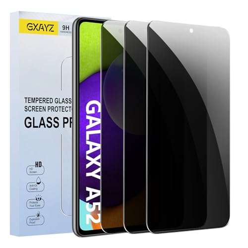 【3 Stück】Sichtschutz Schutzfolie für Samsung Galaxy A52 5G,Privacy Panzer Schutz glas，Anti-Peeping Sichtschutzfolie，Anti-Spy Schutzglas von GXAYZ