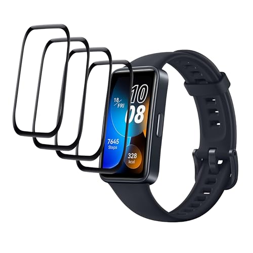 [4 Stück] Schutzfolie kompatibel mit Huawei Band 8,Anti-Scratch HD TPU Soft Film,3D Curved Full Cover Protective，Blasenfrei, Anti-Fingerabdruck von GXAYZ