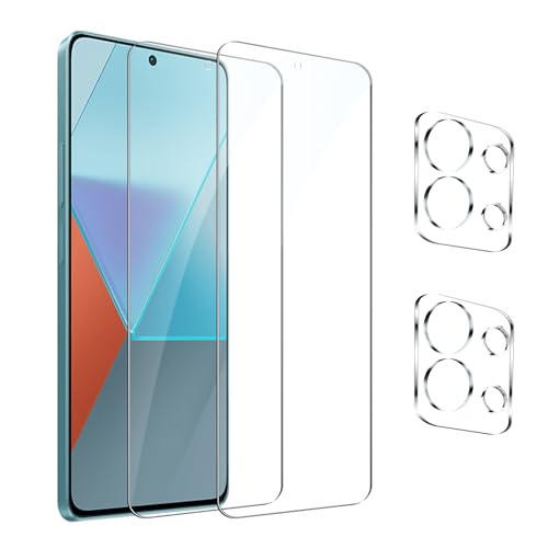 GXAYZ [2+2 Stück] Schutzfolie Für Xiaomi Redmi Note 13 Pro mit Kameraschutz, 9H Härte Schutzglas folie [Fingerabdruck-ID unterstützen] HD Clear Displayschutzfolie Für Xiaomi Redmi Note 13 Pro von GXAYZ