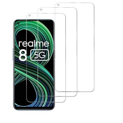 GXAYZ 【3 Stück】Display Display Glasschutz Kompatibel für Realme 8 5G,Anti Scratch 9 Härte Hochauflösende Displayschutzfolie - Transparent von GXAYZ