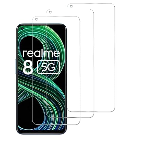 【3 Stück】Schutzfolie Panzer Schutz glas für Realme 8 5G,Anti Scratch 9 Härte Hochauflösende Displayschutzfolie，Fingerabdruck-ID，HD von GXAYZ