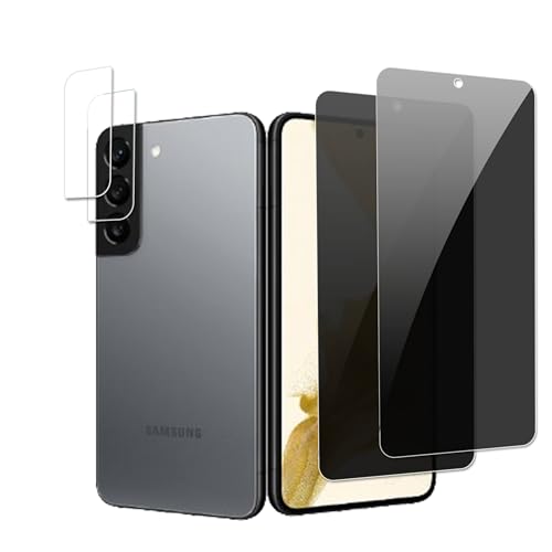 GXAYZ 【4 Stück】Sichtschutzfolie für Samsung Galaxy S22,Privacy Panzer Schutz glas，[2* Anti-Spy Schutzglas + 2* Kameraschutz] Anti-Peeping Sichtschutzfolie，Anti-Spy Schutzglas von GXAYZ