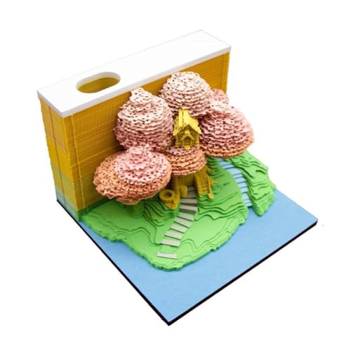 3D-Schreibtisch-Notizblock, Baumhaus, Notizblock, abreißbar, 3D-Notizblock für Zuhause, Notizblock, I6j4, 3D-Schnitzpapier von GXFCAI