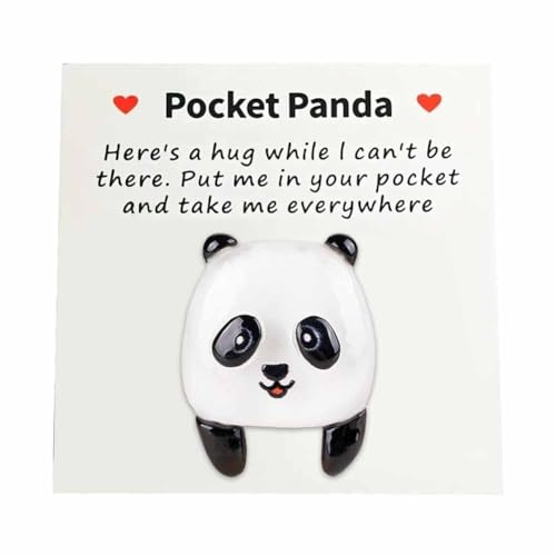 A Little Pocket Panda Umarmung, Mini Niedlich mit Panda Tier Dekoration Pocket Hug Wirh Karte, Niedlicher Lustiger Panda und Überraschende Grußkarte, Geburtstagsgeschenk für Omen Freund Beste Freunde von GXFCAI