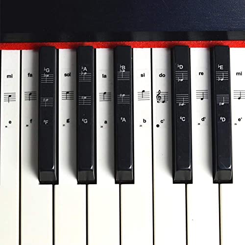 GXFCAI 54/61/88 Tasten Klavier Aufkleber Transparent Piano Keyboard PVC Aufkleber Piano Stave Note Elektronischer Aufkleber Name Zubehör Keyboard von GXFCAI