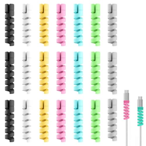 GXGM 21 Stück Typ C Ladegerät Kabelschoner,Ladekabel Schutz, Flexibler Silikon Micro USB Schutz, Maus Kabelschutz, Anzug für alle Handys von GXGM
