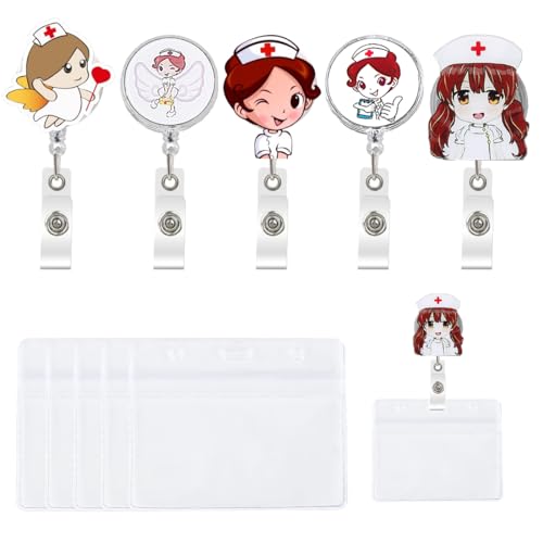 GXGM 5 PCS Porte badge enrouleur infirmiere,Porte Badges rétractables avec 5 badges pour médecins et professionnels de la santé, motifs variés,infirmiere accessoires, Durable et pratique GXGM 5 PCS Porte badge enrouleur infirmiere,Porte Badges rétractables avec 5 badges pour médecins et professionnels de la santé, motifs variés,infirmiere accessoires, Durable et pratique von GXGM