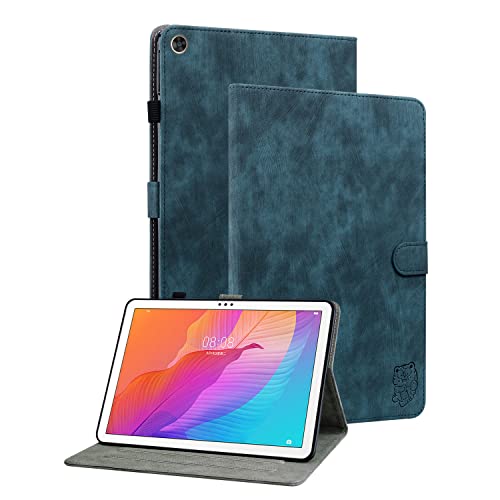 GXLONG Ooboom Hülle für Huawei MatePad T10/T10s Tablet, Süßer Tiger Magnetische Flip Folio Smart Cover PU Leder Schutzhülle Tasche Brieftasche Wallet Case Ständer Kartenfächer - Dunkelblau von GXLONG