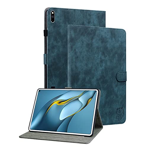 GXLONG Ooboom Hülle für Huawei Matepad Pro 10,8" 2021/2019, Süßer Tiger Magnetische Flip Folio Smart Cover PU Leder Schutzhülle Tasche Brieftasche Wallet Case Ständer Kartenfächer - Dunkelblau von GXLONG