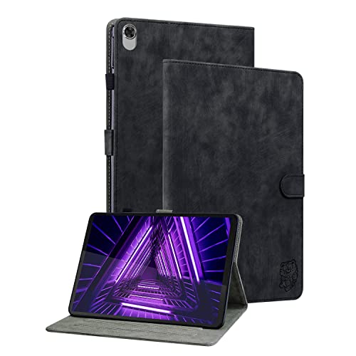 GXLONG Ooboom Hülle für Lenovo Tab M10 FHD Plus 10,1" Tablet/Tab K10, Süßer Tiger Magnetische Flip Folio Smart Cover PU Leder Schutzhülle Tasche Brieftasche Wallet Case Ständer Kartenfächer - Schwarz von GXLONG