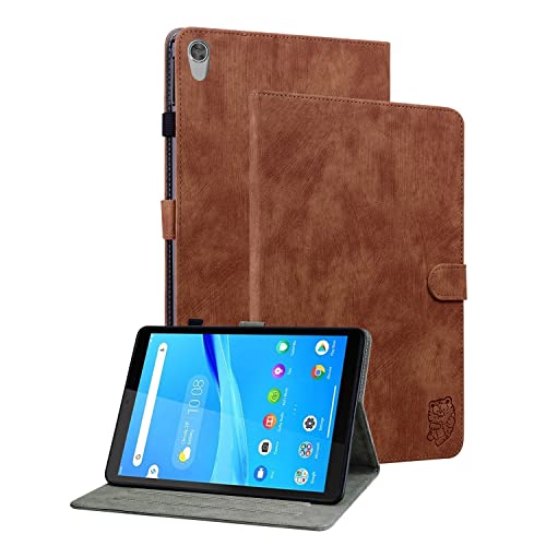 GXLONG Ooboom Hülle für Lenovo Tab M8 8" HD Tablet, Süßer Tiger Magnetische Flip Folio Smart Cover PU Leder Schutzhülle Tasche Brieftasche Wallet Case Ständer Kartenfächer - Braun von GXLONG