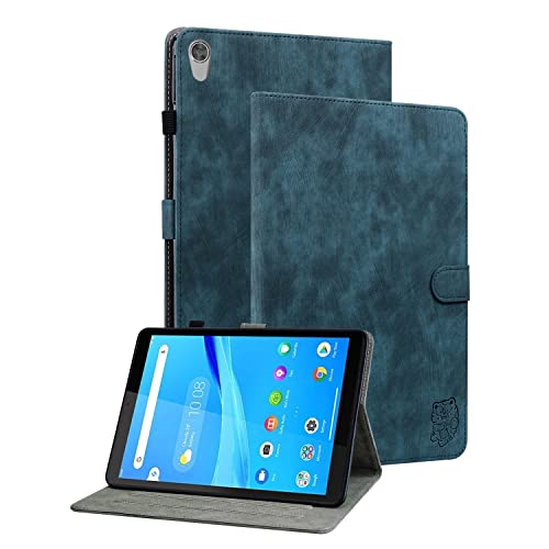 GXLONG Ooboom Hülle für Lenovo Tab M8 8" HD Tablet, Süßer Tiger Magnetische Flip Folio Smart Cover PU Leder Schutzhülle Tasche Brieftasche Wallet Case Ständer Kartenfächer - Dunkelblau von GXLONG