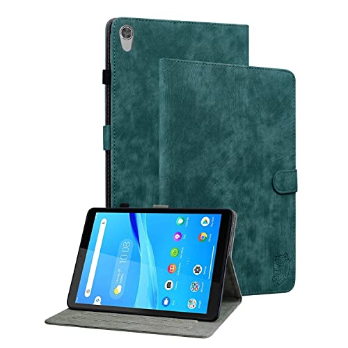 GXLONG Ooboom Hülle für Lenovo Tab M8 8" HD Tablet, Süßer Tiger Magnetische Flip Folio Smart Cover PU Leder Schutzhülle Tasche Brieftasche Wallet Case Ständer Kartenfächer - Dunkelgrün von GXLONG