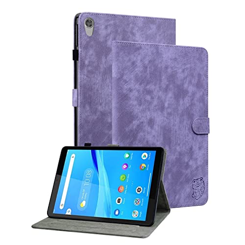 GXLONG Ooboom Hülle für Lenovo Tab M8 8" HD Tablet, Süßer Tiger Magnetische Flip Folio Smart Cover PU Leder Schutzhülle Tasche Brieftasche Wallet Case Ständer Kartenfächer - Lila von GXLONG