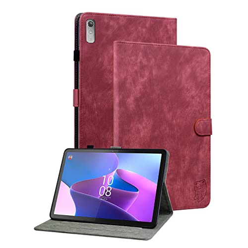 GXLONG Ooboom Hülle für Lenovo Tab P11 Gen 2(2nd Gen), Süßer Tiger Magnetische Flip Folio Smart Cover PU Leder Schutzhülle Tasche Brieftasche Wallet Case Ständer Kartenfächer - Rot von GXLONG