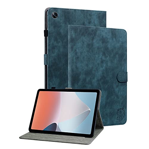 GXLONG Ooboom Hülle für Oppo Pad Air, Süßer Tiger Magnetische Flip Folio Smart Cover PU Leder Schutzhülle Tasche Brieftasche Wallet Case Ständer Kartenfächer - Dunkelblau von GXLONG