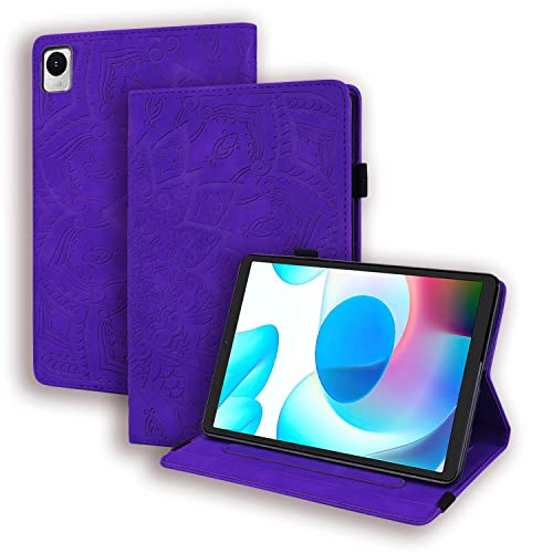 GXLONG Ooboom Hülle für Realme Pad Mini, Mandala Muster Flip Smart Cover PU Leder Schutzhülle Tasche Brieftasche Multi-Winkel Wallet Case Ständer mit Kartenfächer - Lila von GXLONG