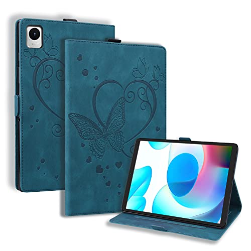 GXLONG Ooboom Hülle für Realme Pad Mini, Schmetterling Herz Muster Magnetische Flip Smart Cover PU Leder Schutzhülle Tasche Brieftasche Wallet Case Ständer - Blau von GXLONG