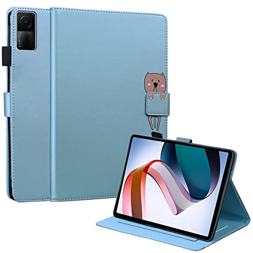 GXLONG Ooboom Hülle für Xiaomi Redmi Pad, Cartoon Tiere Muster Magnetische Flip Smart Cover PU Leder Schutzhülle Tasche Brieftasche Wallet Case Ständer Kartenfächer - Blau Hund von GXLONG