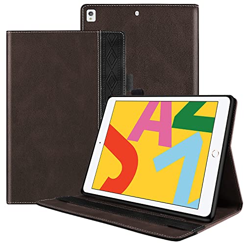 GXLONG Ooboom Hülle für iPad Mini1/2/3/4/5, PU Leder Tasche Schutzhülle Flip Cover Case Wallet Brieftasche Stand mit Kartenfächer Gummiband - Kaffee von GXLONG