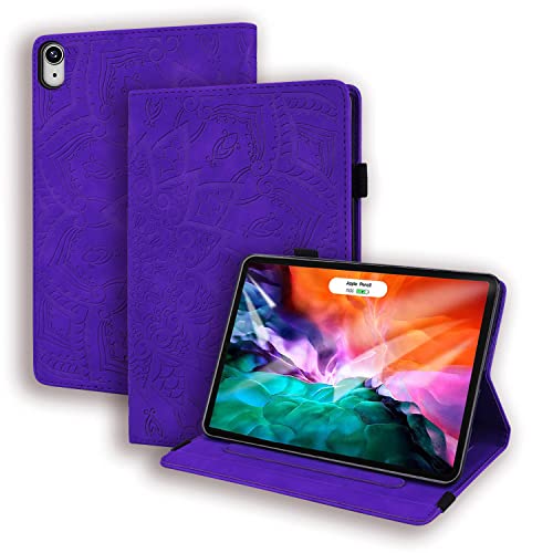 GXLONG Ooboom Hülle für iPad Mini6 2021, Mandala Muster Flip Smart Cover PU Leder Schutzhülle Tasche Brieftasche Multi-Winkel Wallet Case Ständer mit Kartenfächer - Lila von GXLONG